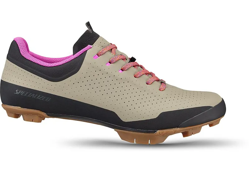 Specialized Recon ADV MTB Shoes in Taupe/Dark Moss Green/Fiery Red/Purple Orchid