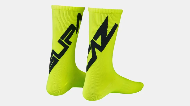 Specialized Supacaz SupaSox Twisted Socks in Black/Yellow