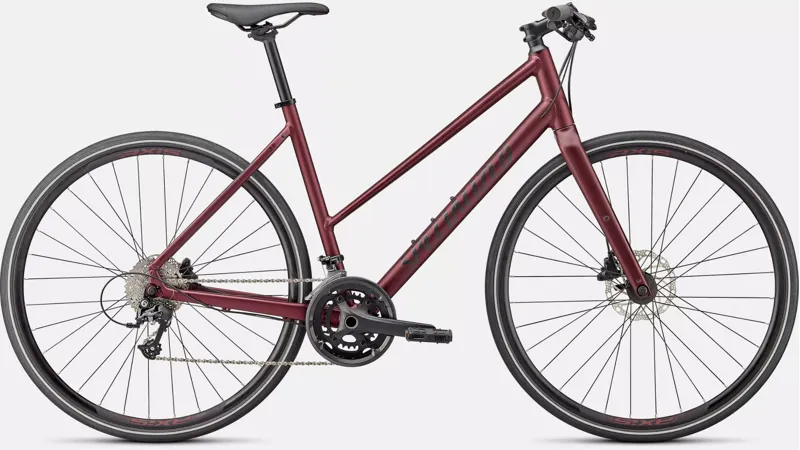 Specialized Sirrus 3.0 Step-Through Hybrid Bike in Maroon