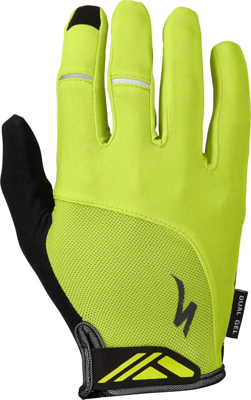 Specialized Body Geometry Dual-Gel Long Finger Glove in Yellow
